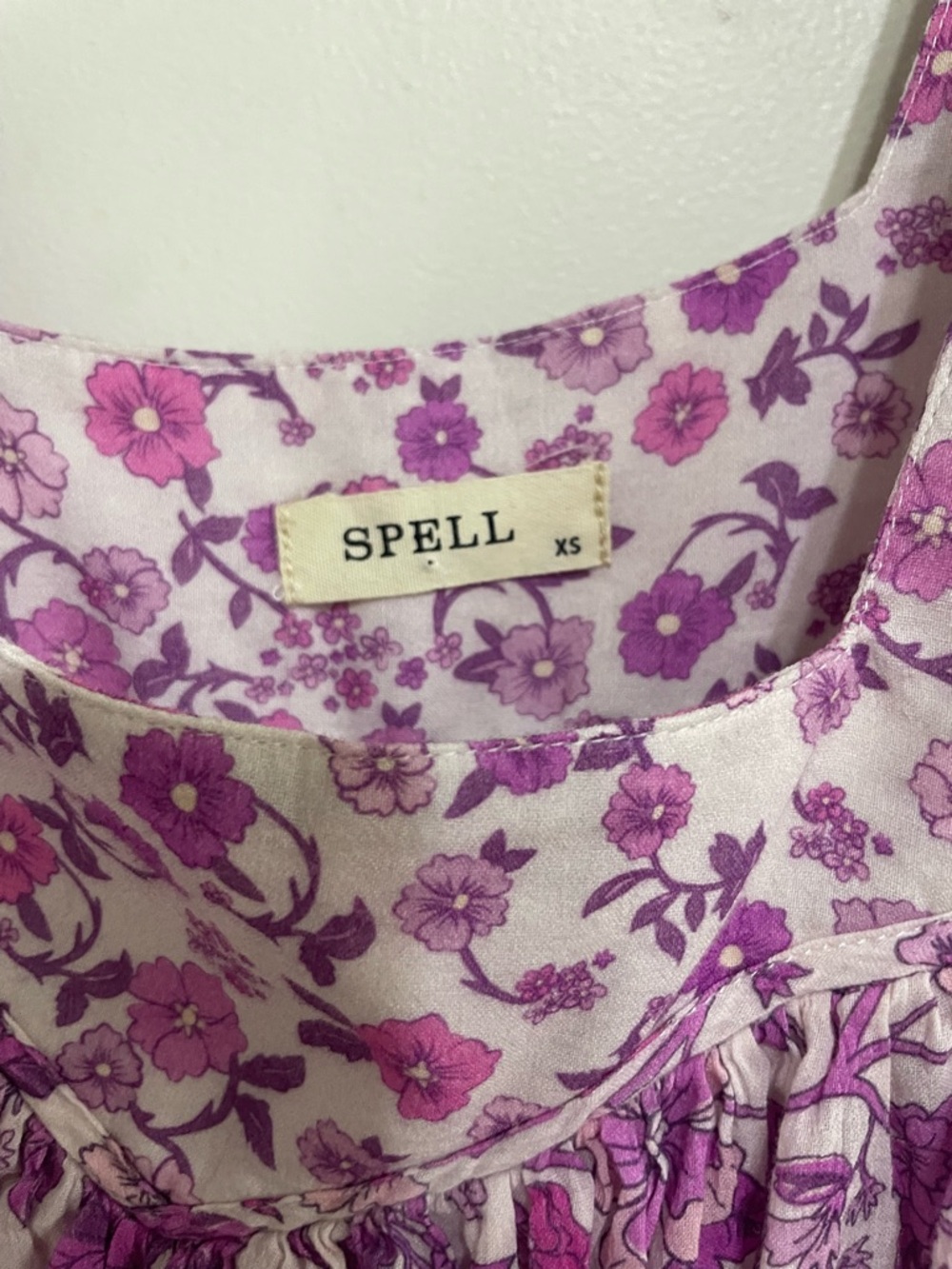Spell Mossy Short Sleeve Blouse Free People XS Boho Vintage Floral - Picture 5 of 11